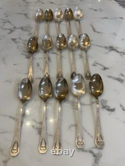 1847 Rogers Bros IS X8 Silverplate Flatware Hammered Gothic Arch 44 Pc Art Deco