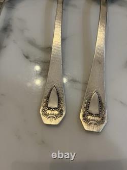 1847 Rogers Bros IS X8 Silverplate Flatware Hammered Gothic Arch 44 Pc Art Deco