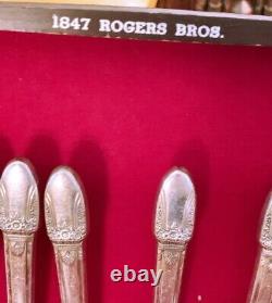 1847 Rogers Bros Is Silverware Set For 8 + Serving 46 Pcs 1 Salad Fork Missing