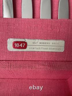 1847 Rogers Bros Leilani 73 Piece Silverplate Flatware Set For 12 Box WithDrawer