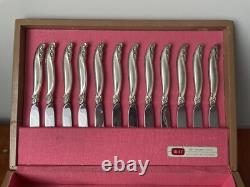 1847 Rogers Bros Leilani 73 Piece Silverplate Flatware Set For 12 Box WithDrawer