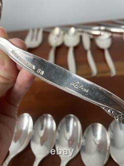 1847 Rogers Bros Leilani 73 Piece Silverplate Flatware Set For 12 Box WithDrawer