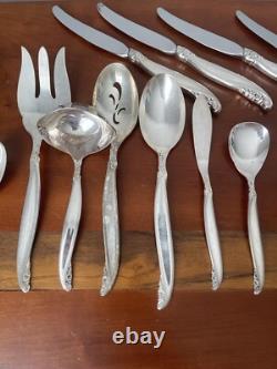 1847 Rogers Bros Leilani 73 Piece Silverplate Flatware Set For 12 Box WithDrawer