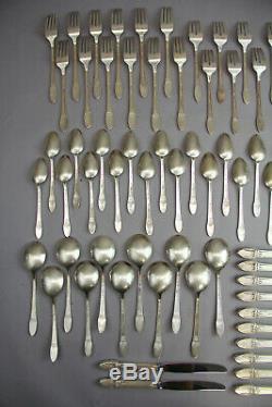 1847 Rogers Bros Set First Love 5pc For 11 No Mono 67pcs Silverplate Flatware