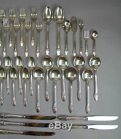 1847 Rogers Bros Set First Love 5pc For 8, 55pcs Silverplate Flatware Silverware