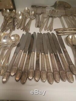 1847 Rogers Bros Set First Love 5pc Service For 12, 92pcs Flatware