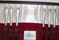 1847 Rogers Bros Silverplate DAFFODIL Flatware Set in Box wPamphlet Cards 50 pc