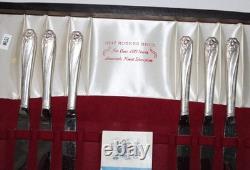 1847 Rogers Bros Silverplate DAFFODIL Flatware Set in Box wPamphlet Cards 50 pc