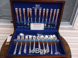 1847 Rogers Bros Silverplate Eternally Yours Service For 12 Flatware Set /chest