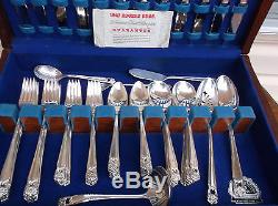1847 Rogers Bros Silverplate Eternally Yours Service For 12 Flatware Set /chest