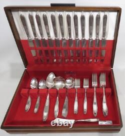 1847 Rogers Bros Silverplate Flatware Set Ambassador Pattern 83 Pieces uu