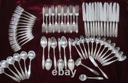 1847 Rogers Bros Silverplate Flatware Set Ambassador Pattern 83 Pieces uu