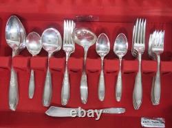 1847 Rogers Bros Silverplate Flatware Set Ambassador Pattern 83 Pieces uu
