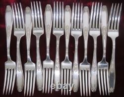 1847 Rogers Bros Silverplate Flatware Set Ambassador Pattern 83 Pieces uu