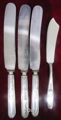 1847 Rogers Bros Silverplate Flatware Set Ambassador Pattern 83 Pieces uu