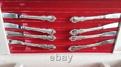 1847 Rogers Bros Silverplate Reflection 43 Pieces of Cutlery in Chest