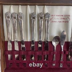 1847 Rogers Bros Silverware Eternally Yours Set of 76 pc With Storage Box