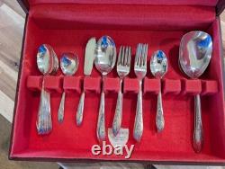 1847 Rogers Bros. Springtime Silverplate Flatware 46 pcs Set Complete with Box