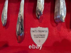 1847 Rogers Bros. Springtime Silverplate Flatware 46 pcs Set Complete with Box