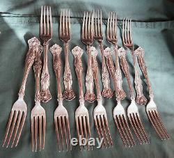 1847 Rogers Bros Vtg. Silverplate Flatware withServing Pcs. Grape Pattern 129 pcs