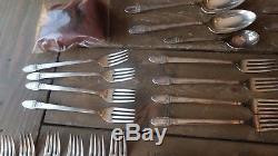 1847 Rogers FIRST LOVE Service For 12 78 Pieces Silverplate Flatware Set