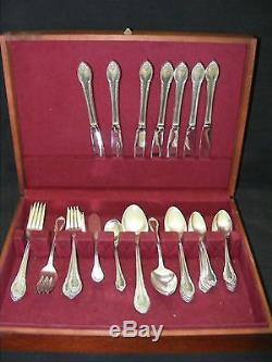 1847 Rogers Remembrance Silverplate Flatware 49pc Set Chest / Box