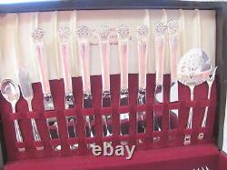 1847 Rogers Silverplate Flatware 1941 ETERNALLY YOURS Svc for 8 Chest 10 Serving