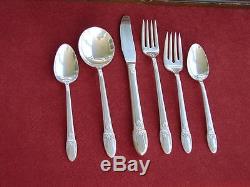 1847 Rogers Silverplate Grille Set Service for 8 First Love w Sterling Knives