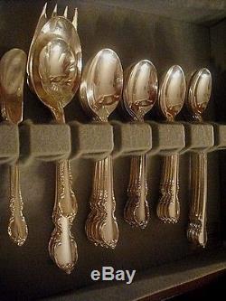 1847 Rogers silverplate REFLECTION set for 8 + cocktail soup iced tea 6 serv pcs