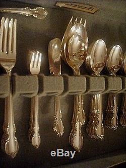 1847 Rogers silverplate REFLECTION set for 8 + cocktail soup iced tea 6 serv pcs