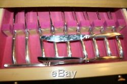1847 rogers bros flair set vintage silverware flatware with wood case 65 pieces