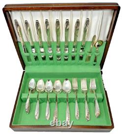 1865 WM Rogers MFG. CO. SX Triple Flatware Set 36 Piece set With Wooden Box