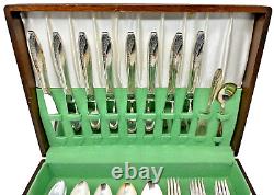 1865 WM Rogers MFG. CO. SX Triple Flatware Set 36 Piece set With Wooden Box