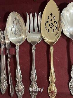 1881 Rogers Oneida Baroque Rose Silverware Set Silverplate112 Pieces