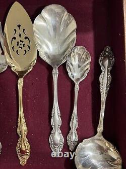 1881 Rogers Oneida Baroque Rose Silverware Set Silverplate112 Pieces