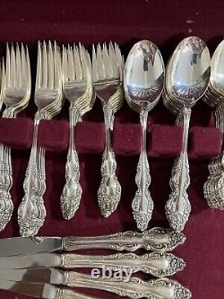 1881 Rogers Oneida Baroque Rose Silverware Set Silverplate112 Pieces