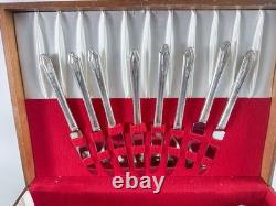 1881 Rogers Oneida KESWICK Silverplate Flatware Art Deco 53 Pc VGC