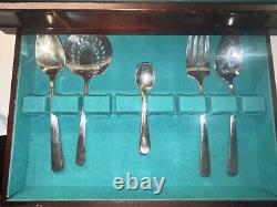 1881 Rogers Oneida Ltd Brookwood Banbury Silverplate Flatware 56 pc Set in Box