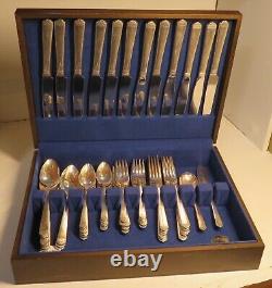 1881 Rogers Silver Plated Flatware Surf Club Oneida Service For 12 62 Pc 1938