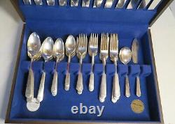 1881 Rogers Silver Plated Flatware Surf Club Oneida Service For 12 62 Pc 1938