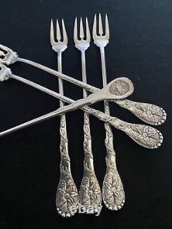 1892 Coral Rogers International Set Of 6 Cocktail Seafood Forks Rare