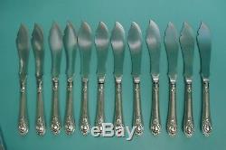 1895 Art Nouveau Briddon Brothers UK Silver P knife Fork cutlery box set canteen