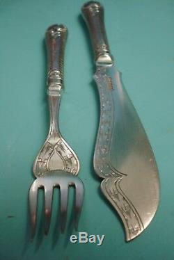 1895 Art Nouveau Briddon Brothers UK engraved Silver Pl cutlery box set canteen