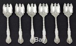 1900 Wm Rogers YORK Silver Plate ICE CREAM FORKS Set of 6 Victorian Ornate Shell
