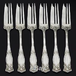 1901 Wm A Rogers WARWICK Silver Plate Pie Pastry Forks Set of 6 Ornate Victorian