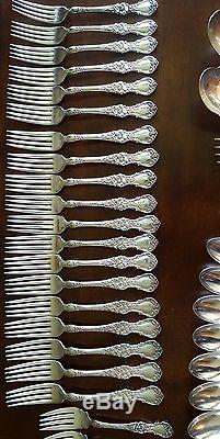 1902 Floral Silverplate Flatware Set 61 Pieces in Chest