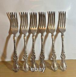 1902 by 1835 R. Wallace Silverplate Dinner Forks Vintage Floral Flatware Set