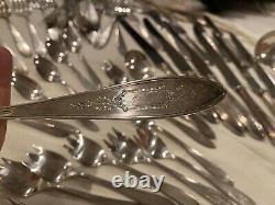 1926 Silver plate Silverware Set 89 Pc Argosy Pattern Incl. SPORKS, Tiny Spoons