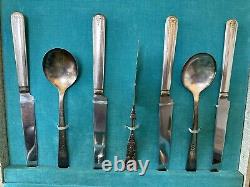 1930's Vintage SENATE PLATE Silverware 70 pieces Mixed Set with Case