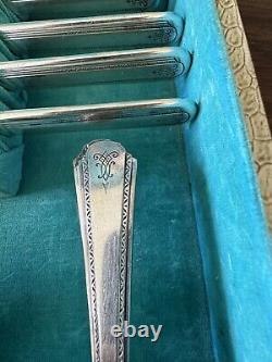 1930's Vintage SENATE PLATE Silverware 70 pieces Mixed Set with Case